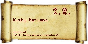Kuthy Mariann névjegykártya