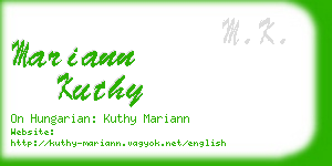 mariann kuthy business card